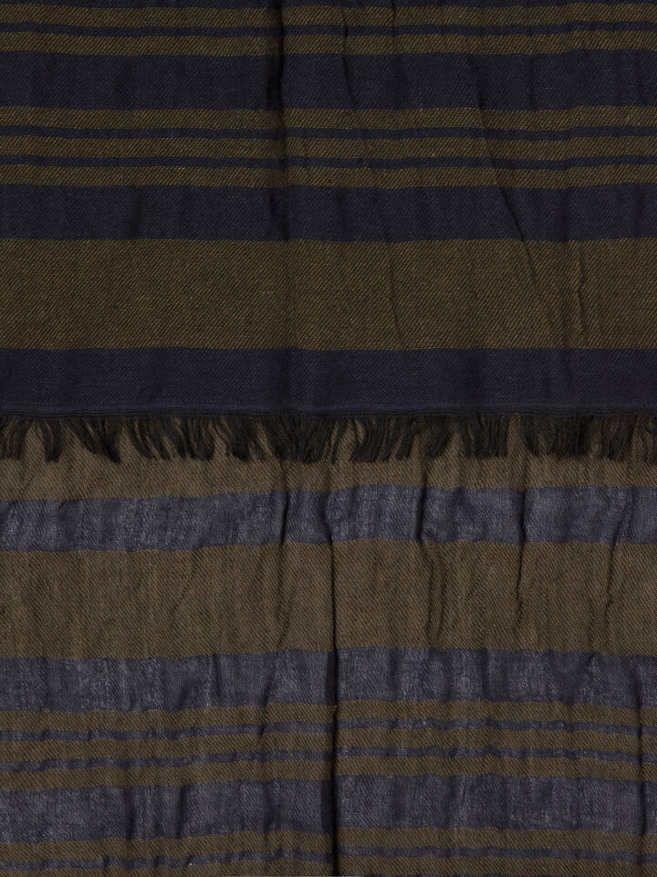 Striped scarf - null - Military Green | Sisley image number 2